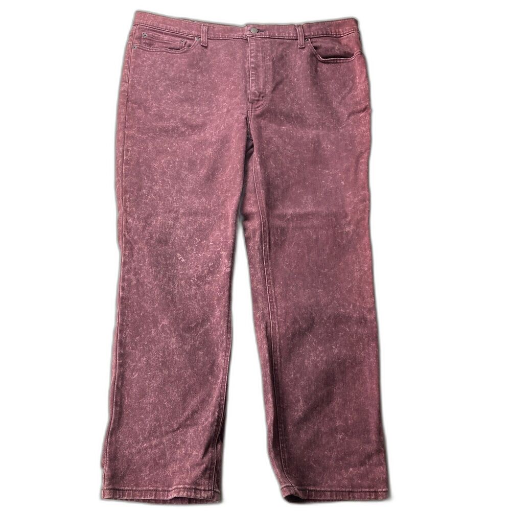 Levi's 541 Jeans Mens 42x30 Burgundy Acid Wash Athletic Taper Stretch Big Tall